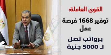 وظائف وزارة القوي العاملة لجميع المؤهلات بمرتبات تصل إلى 5000جنيها في مختلف المحافظات
