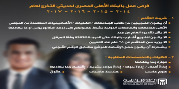 وظائف البنك الاهلى للخريجين الجدد للعمل فى جميع محافظات مصر